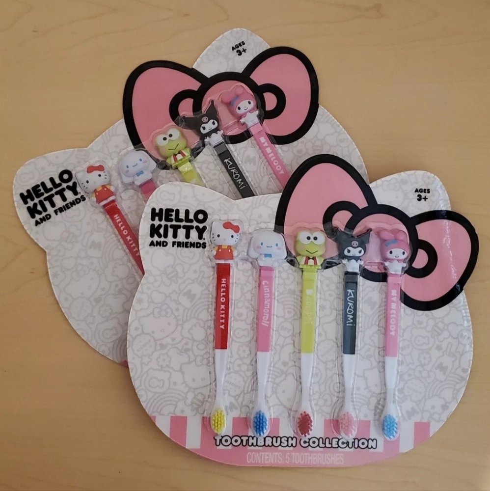 Hello Kitty And Friends Toothbrush Collection 2 set of 5 for ages 3+